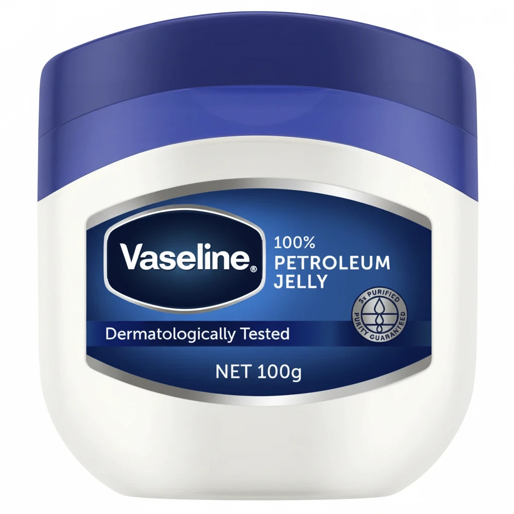 Vaseline Petroleum Jelly 100g triple purified petrolatum skin protectant for dental clinics, medical supplies and healthcare use in Australia