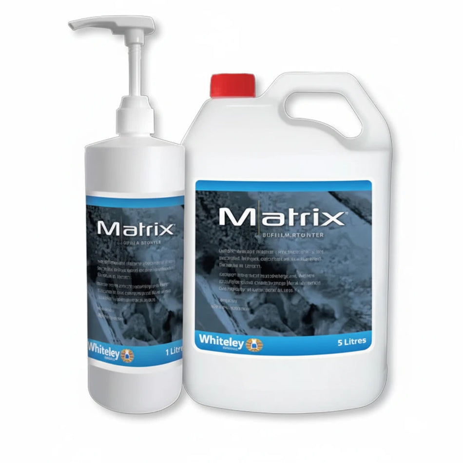 Whiteley Matrix 5L biofilm remover detergent for medical instrument cleaning used in dental clinics and endoscopy