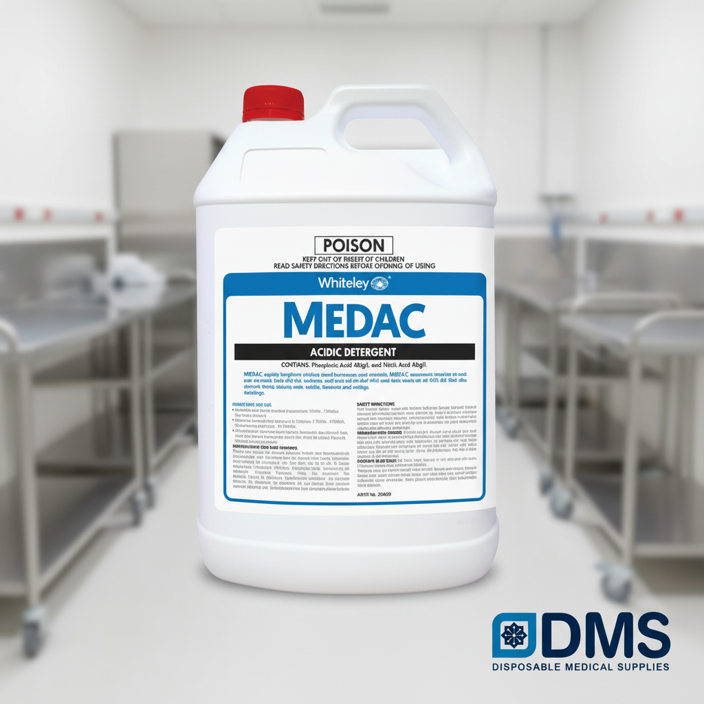 Whiteley Medac acidic detergent 5L for descaling and brightening stainless steel surfaces and equipment