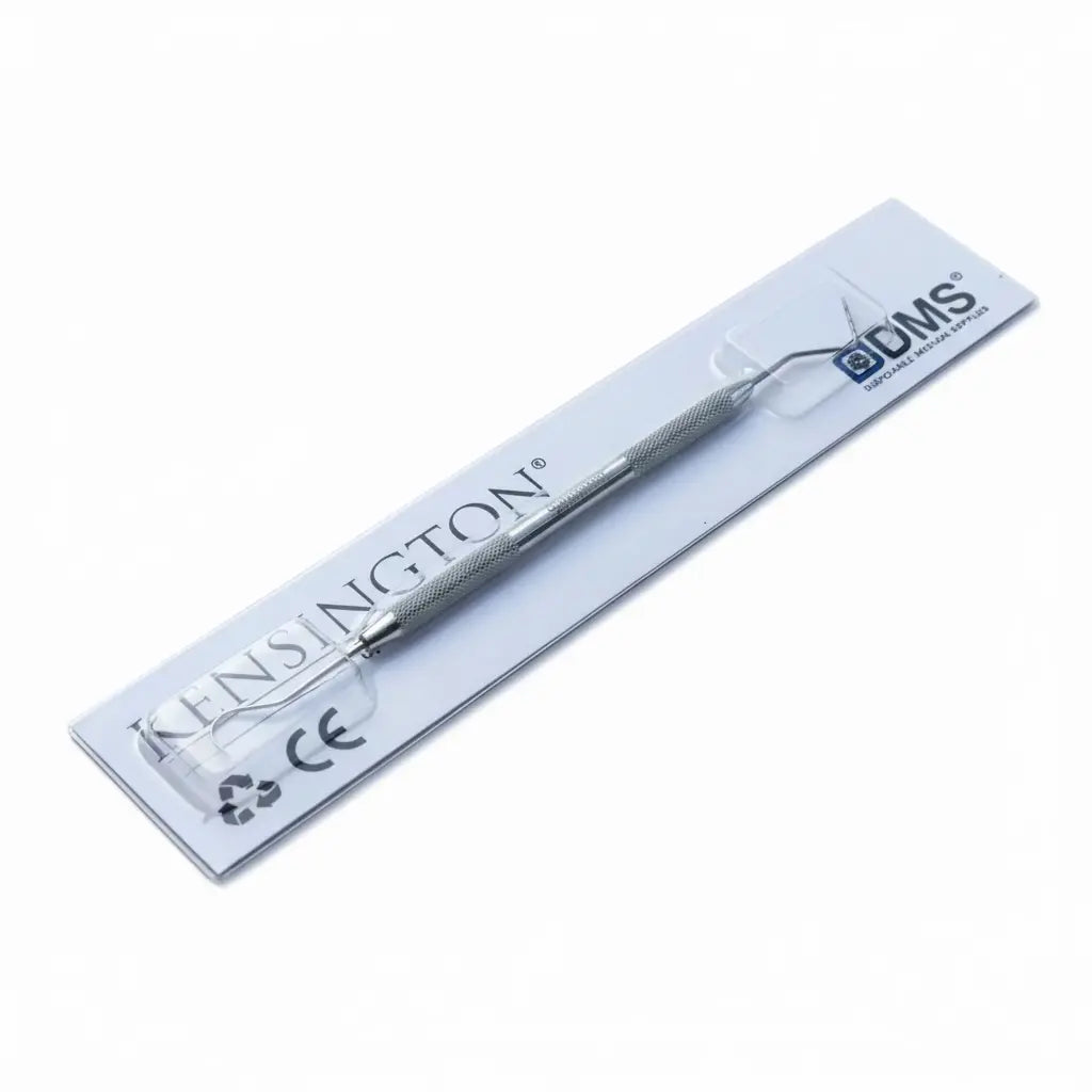 Williams periodontal probe Explorer 23 dental diagnostic instrument shown in hand for size reference