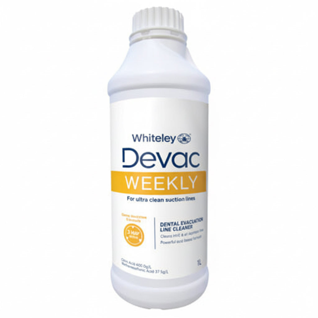 Devac Weekly dental evacuation line cleaner 1L non foaming solution for dental suction systems