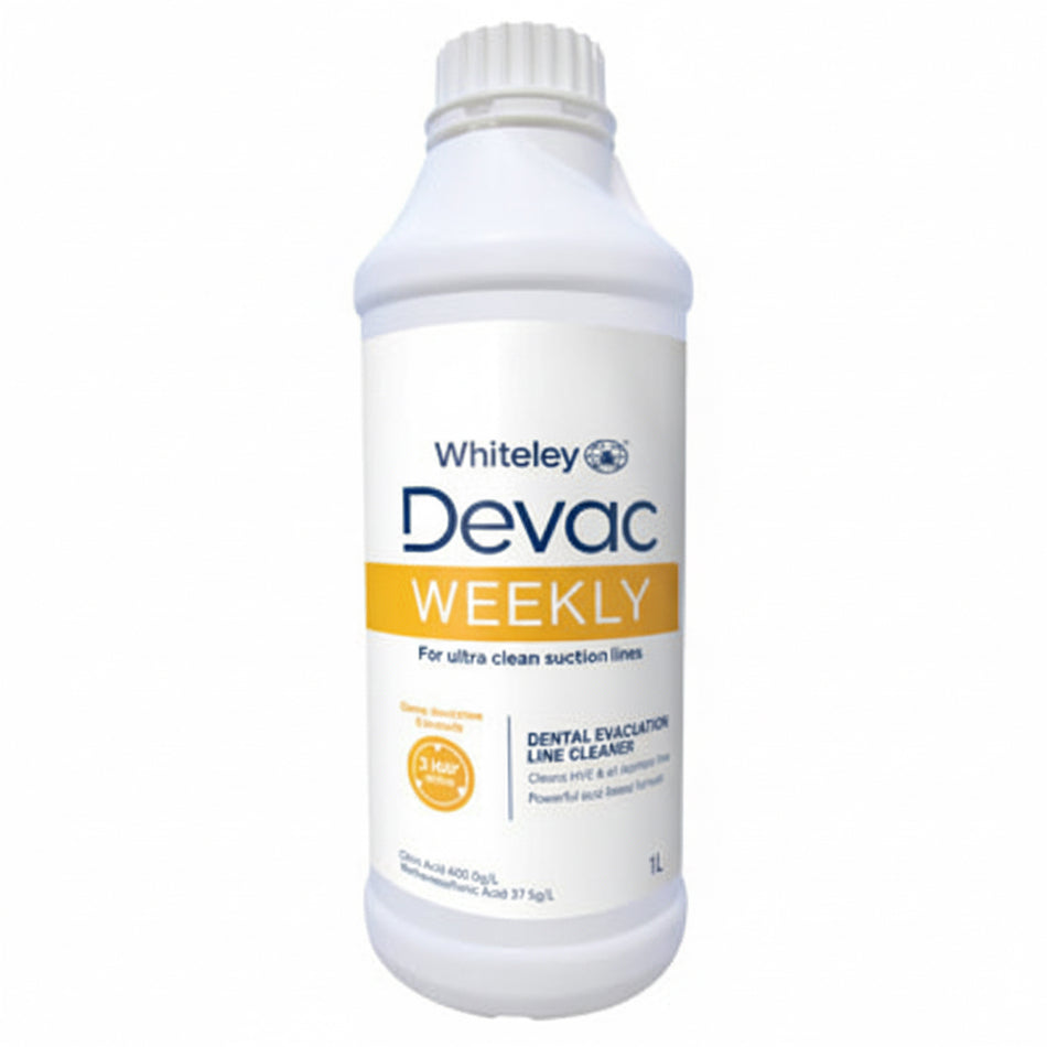 Devac Weekly dental evacuation line cleaner 1L non foaming solution for dental suction systems